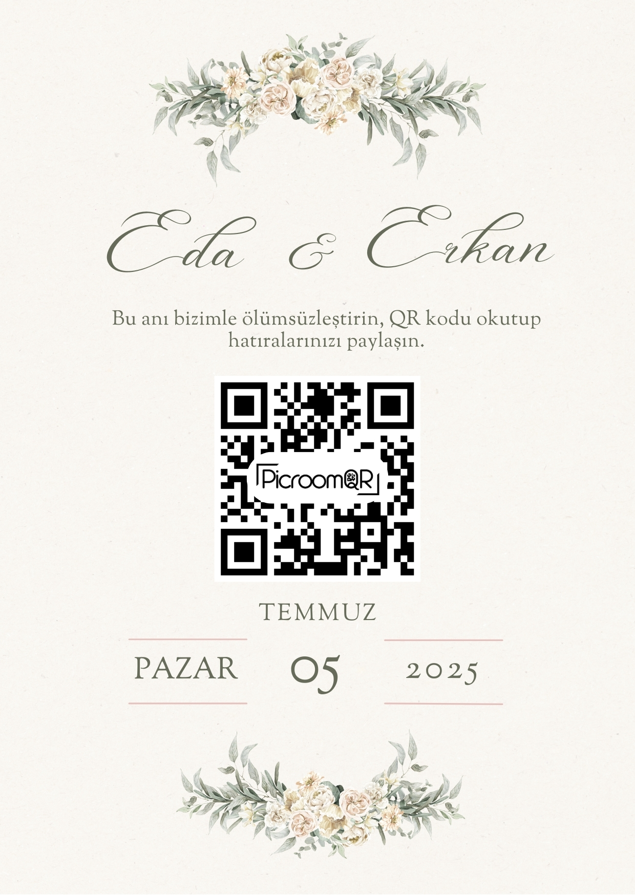 PicroomQr Davetiye Örneği