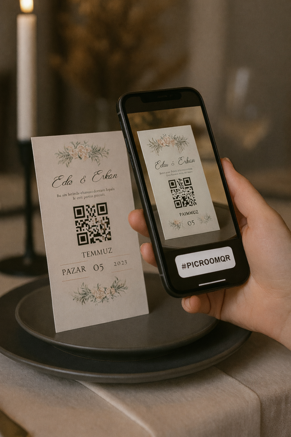 Düğünde QR Kod Okutma Anı